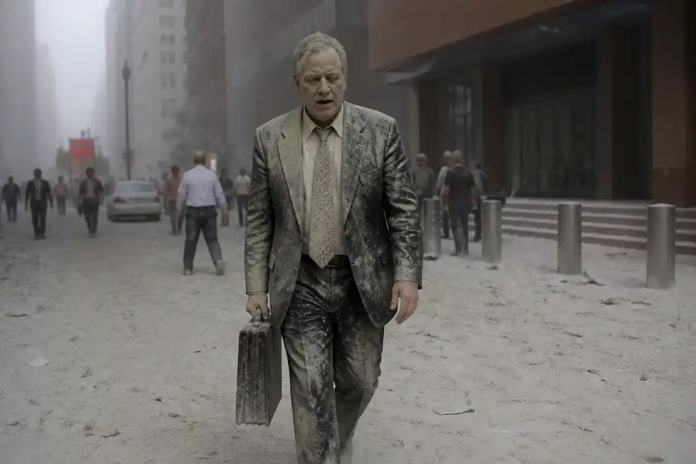 Edward Fine uit iconische 9/11-foto: "Ik miste de fatale lift op enkele seconden na"