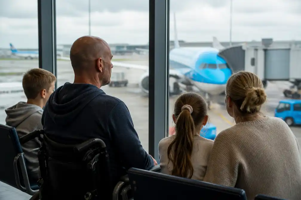 On geneeslijk zieke paragolfer Jelle Oosterwijk (49) vecht met KLM om laatste reis naar VS