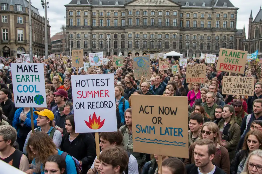 Klimaatmars vult de Dam in Amsterdam, organisaties manen kabinet tot actie