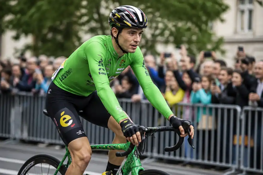 Wout van Aert rijdt slotetappe Vuelta in Granada op groene fiets