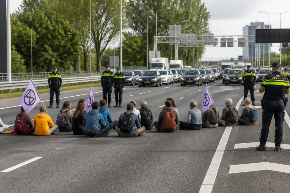 A12 bij Den Haag weer vrij na blokkade Extinction Rebellion