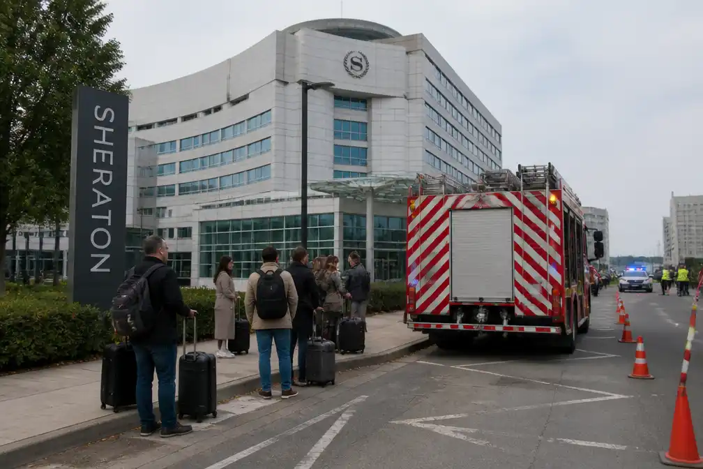 Sheraton Brussels Airport Hotel kort ontruimd na vals brandalarm