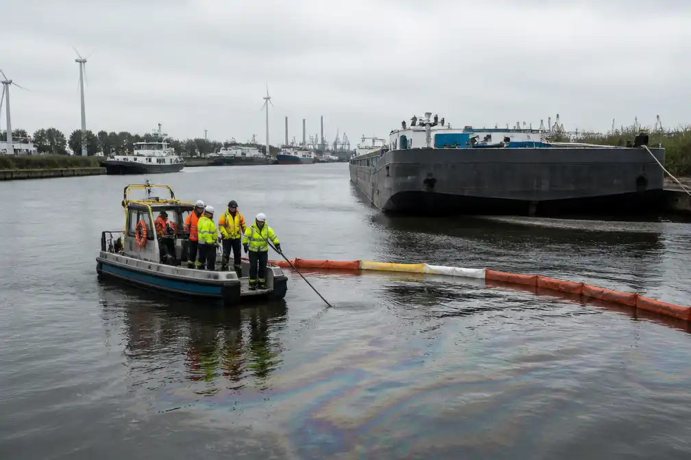 Olielek uit binnenschip hindert scheepvaart in Deurganckdok