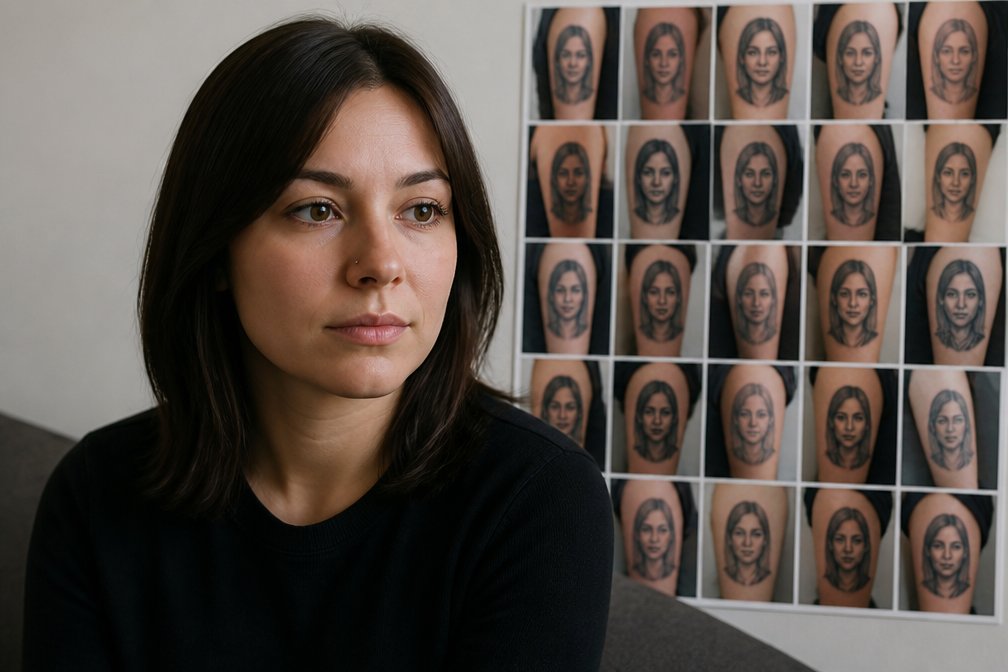 Française Mélissa ontdekt dat haar gezicht op minstens twintig onbekenden is getatoeëerd