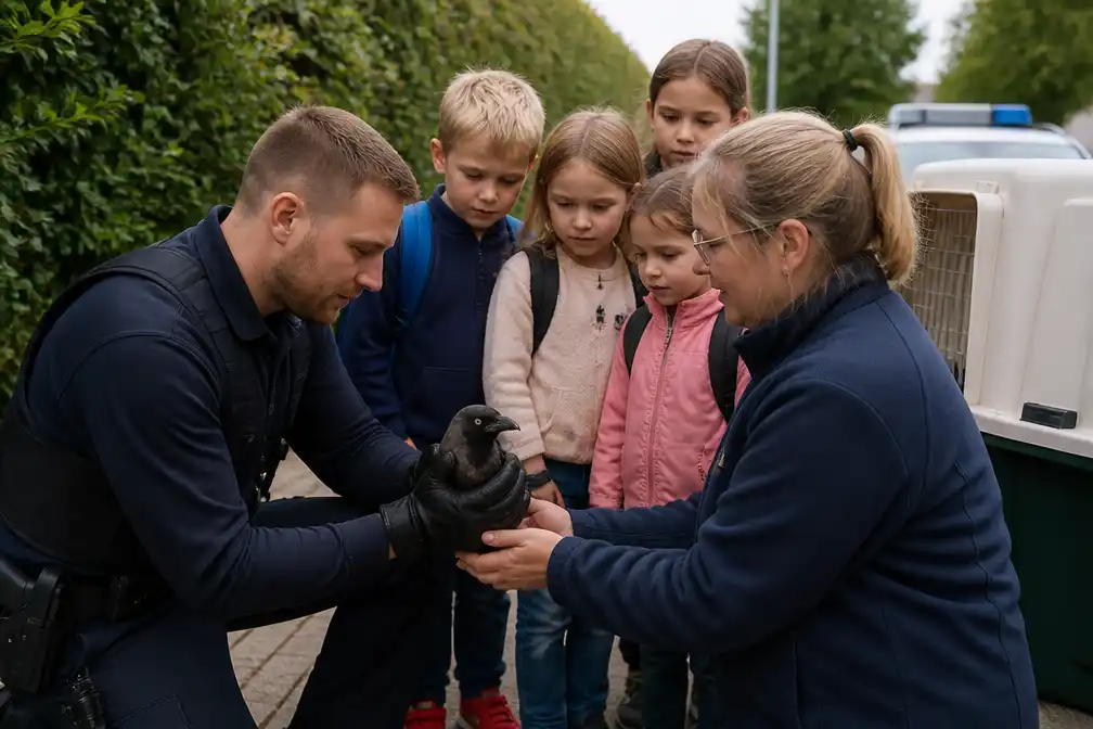 Tamme kauw Charlie in Desselgem gevangen nadat hij kinderen bang maakte