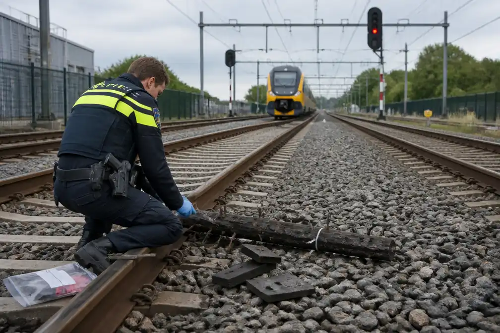 Politie neemt materialen op spoor in beslag; 35 tot 40 storingen leggen treinen stil