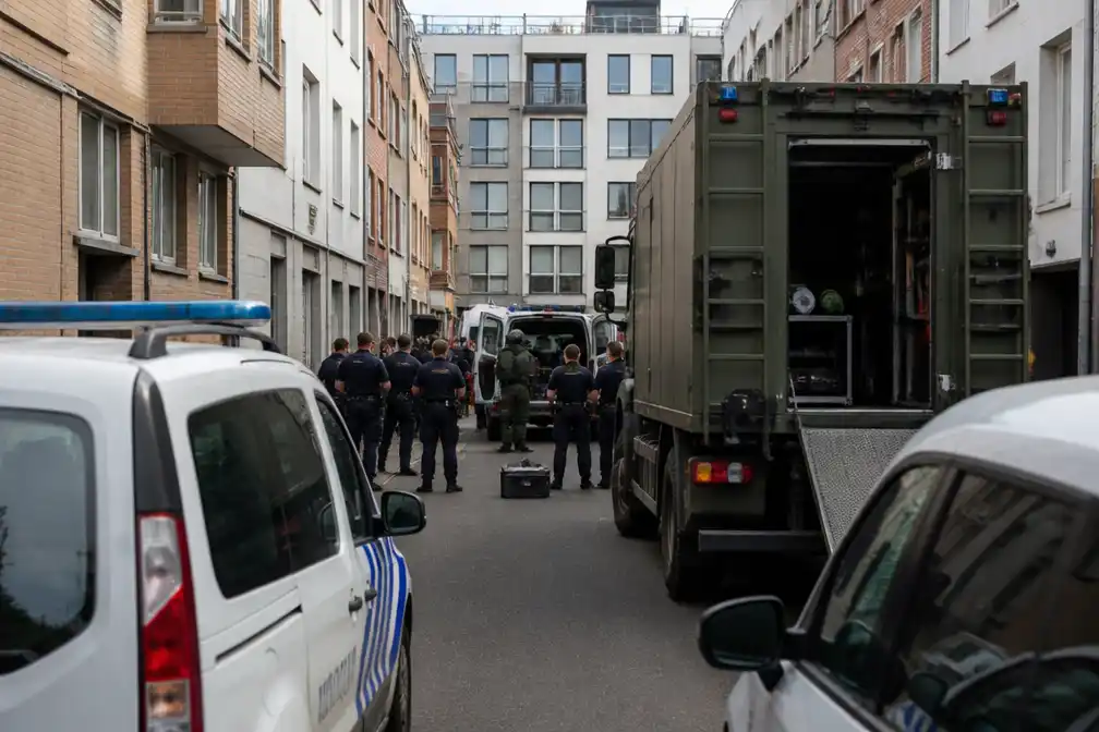 Politie en ontmijningsdienst DOVO massaal aanwezig in Oostendse Koopvaardijstraat
