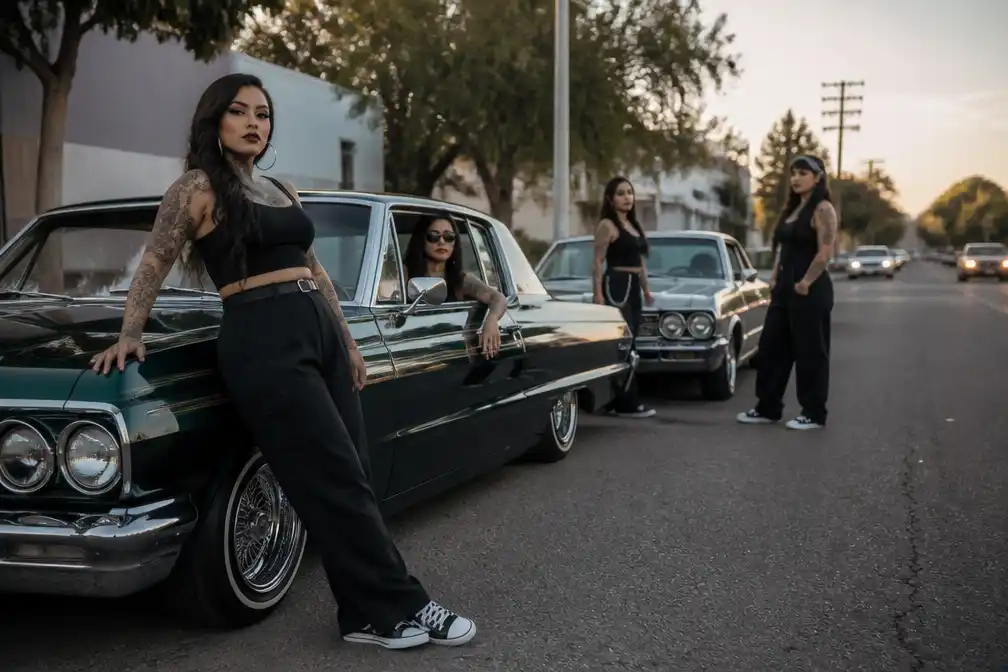 Chicanas Car Club: getatoeëerde vrouwen in verlaagde auto's in Modesto
