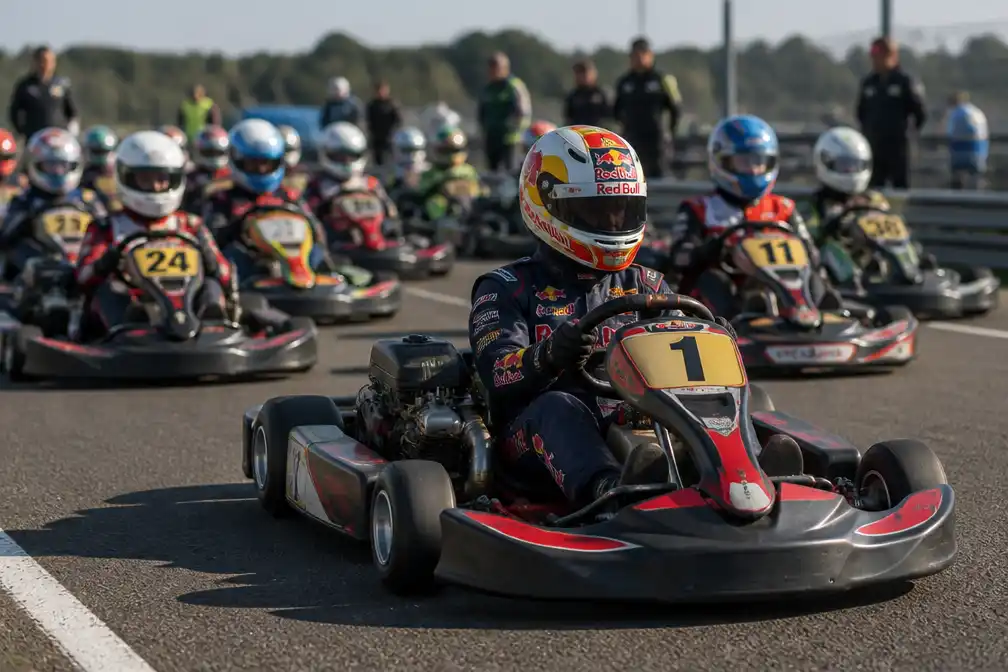 Max Verstappen racet op Silverstone tegen honderd karters