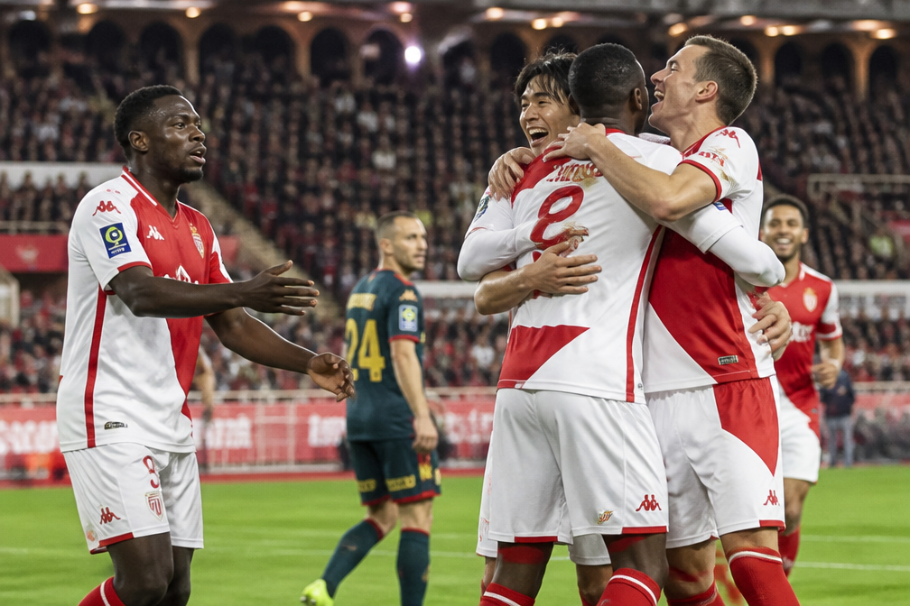 AS Monaco wint laat van RC Lens (2-1) en staat bovenaan in Frankrijk
