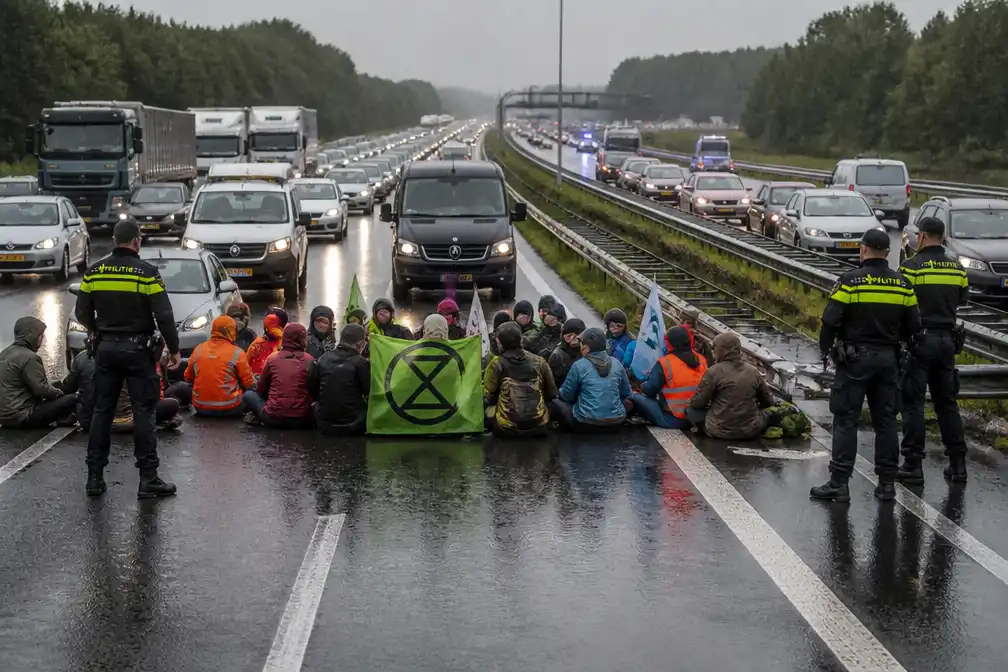 Activisten Extinction Rebellion blokkeren A12 bij Zevenaar