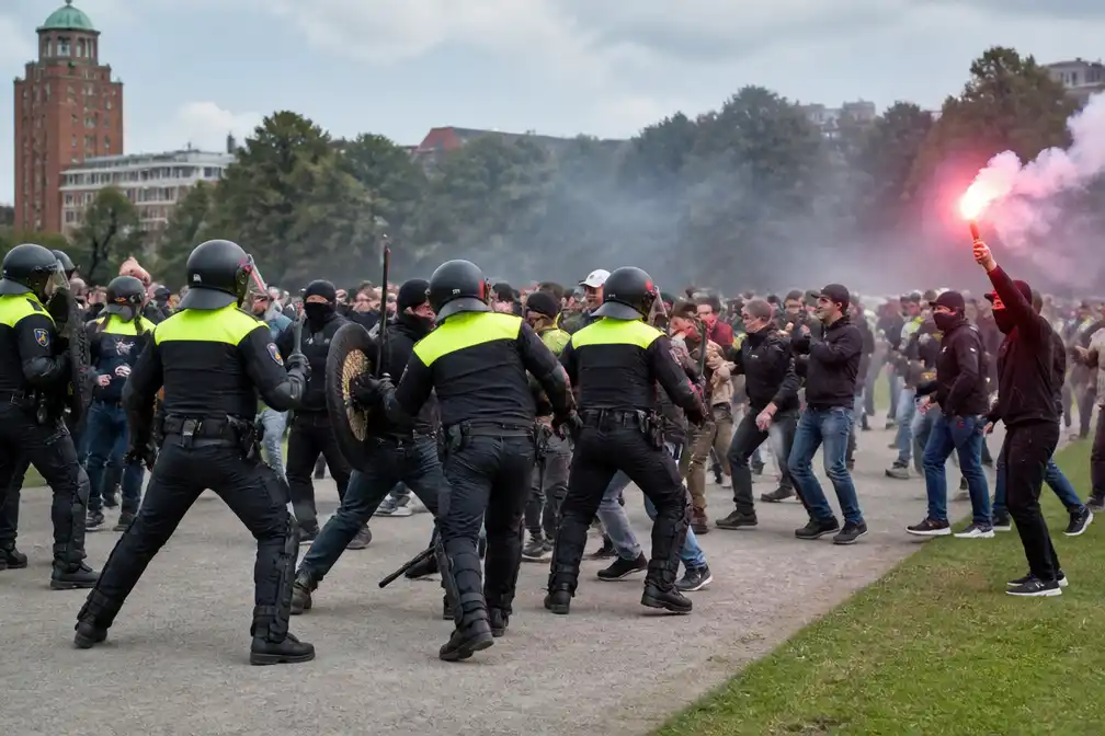 ME grijpt in bij demonstratie 'Wij zijn het volk' op Malieveld