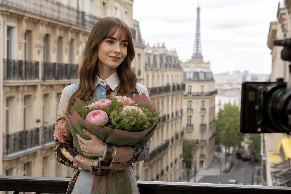 Lily Collins rondt laatste draaidag voor Emily in Paris af
