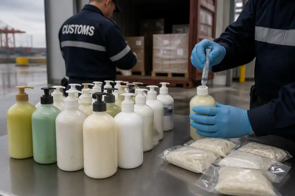 Vloeibare cocaïne in zeepflessen onderschept in Antwerpse haven