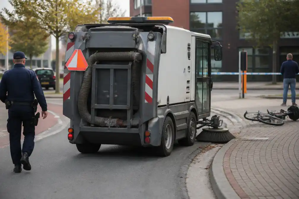 Fietser in de zeventig overleden na aanrijding met veegmachine in Izegem