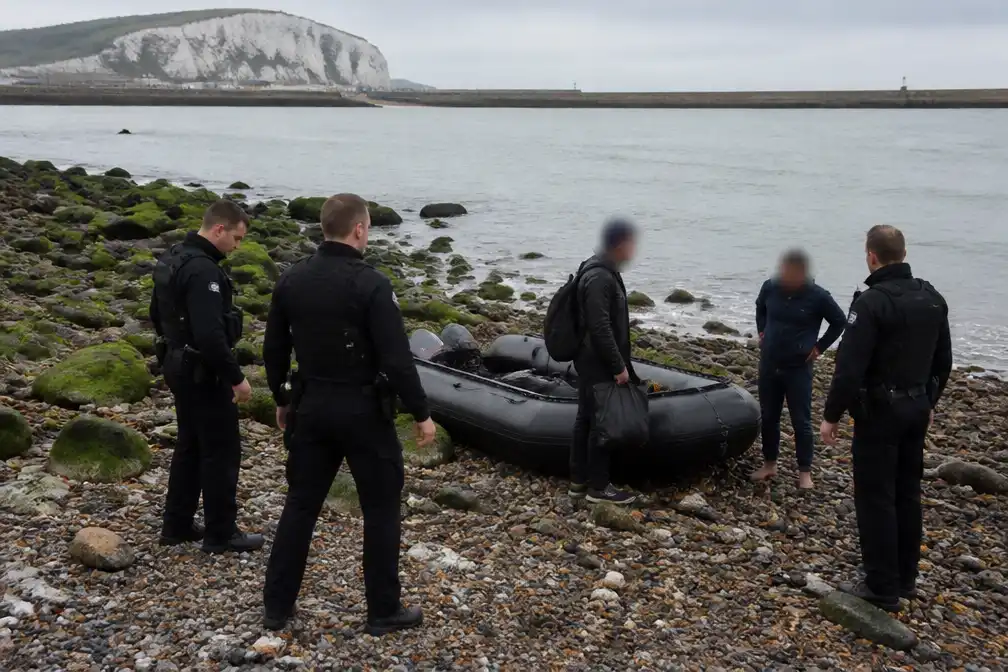 Vijf aangehouden nadat migrantenboot ongehinderd Folkestone bereikt