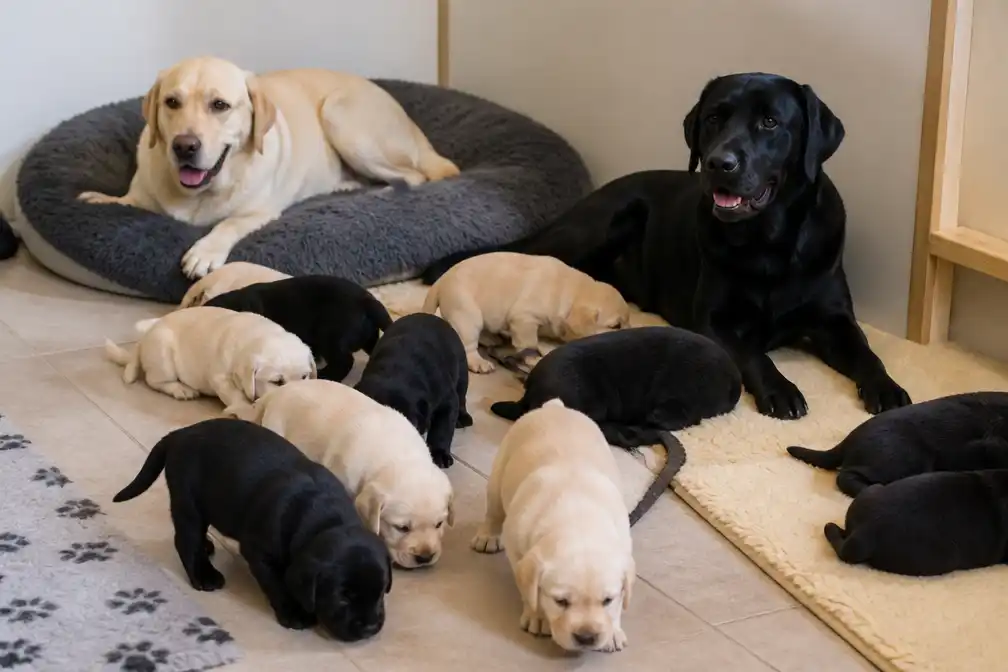Tien pups voor moederhond Fleury en dochter Lotus bij Purpose Dogs in Nederename