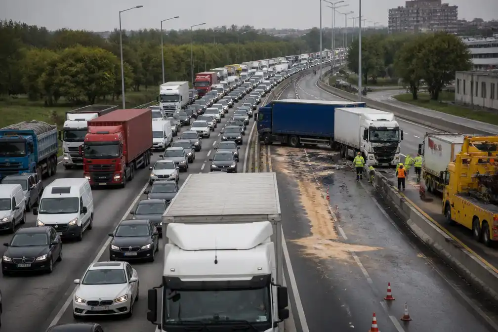 Ongeval met olielek blokkeert rijstroken op Antwerpse Ring in Deurne, lange files