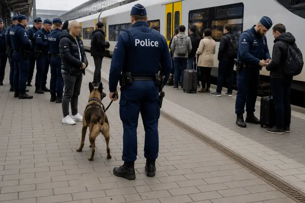 Drugshondcontrole op station Deinze: cannabis bij twee reizigers, twaalf pv's van De Lijn