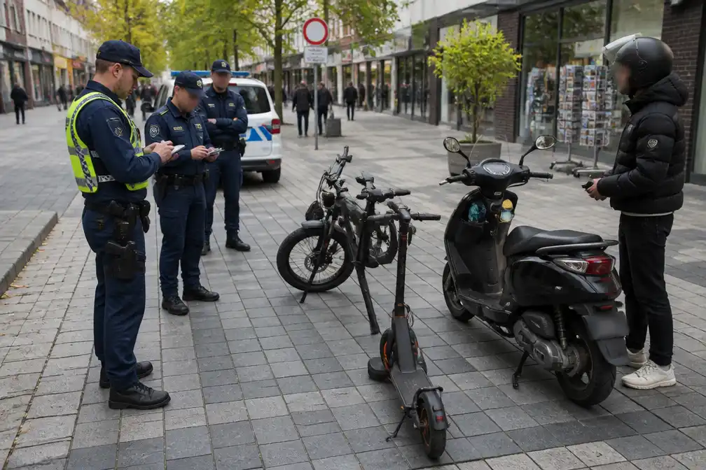 Politie controleert steps, fatbikes en bromfietsen in centrum Herentals