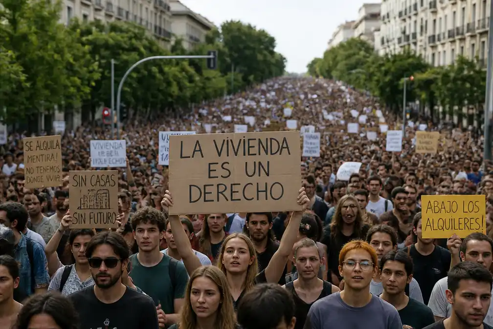 Protesten in Spanje om woningnood na uithuiszetting 87-jarige Maricarmen Abascal