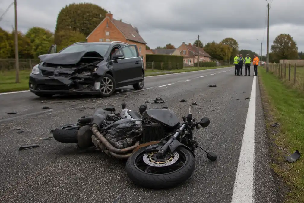Motorrijder (41) overlijdt na frontale botsing tijdens inhaalmanoeuvre in Begijnendijk