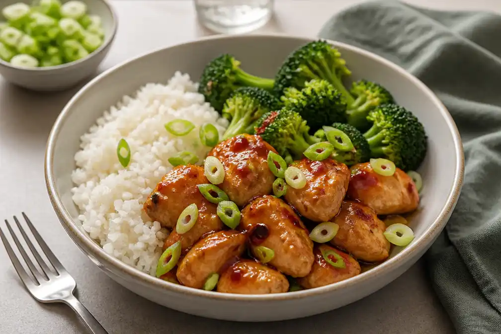 Sweet chili kip met kokosrijst en broccoli als doordeweeks gerecht