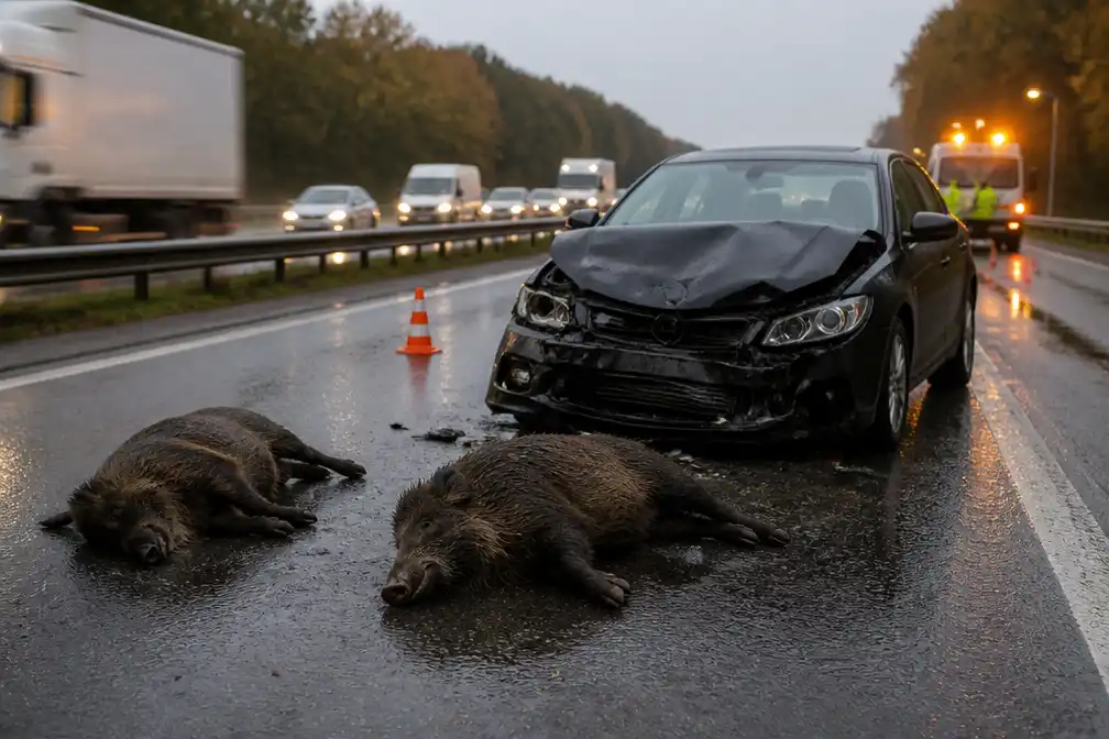 Twee everzwijnen gedood bij aanrijding op E313 in Ham, lange files