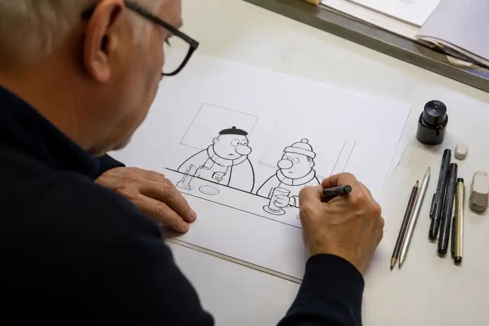 Cartoon Toos & Henk van Paul Kusters verschijnt in De Limburger en Haarlems Dagblad