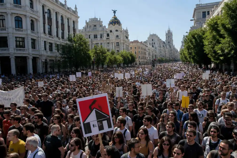Tienduizenden protesteren in Spanje tegen woningcrisis na afwijzing wetsvoorstel