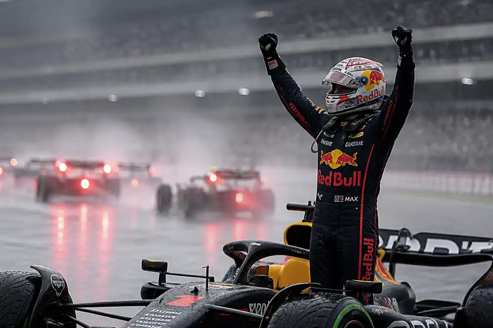 Verstappen wint chaotische Bahreinse GP in nat Maleisië, eerste zege in tien maanden