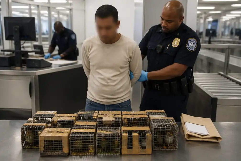 Cubaan op Miami Airport opgepakt met tien levende vogels in onderbroek