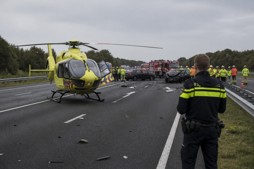 A2 dicht bij Breukelen na ernstig ongeval; mogelijk spookrijder, meerdere slachtoffers