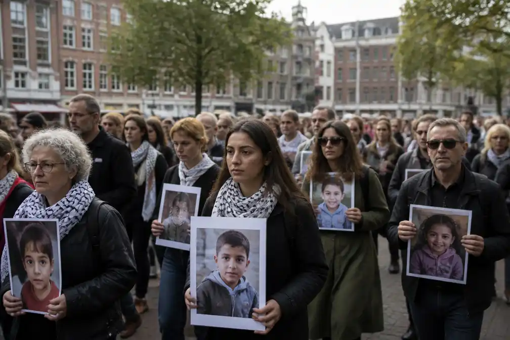 Stille tocht in Amsterdam voor in Gaza gedode Palestijnse kinderen