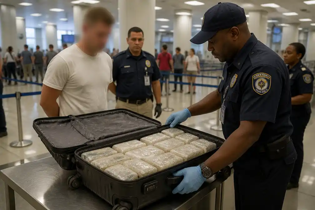 Nederlander (34) opgepakt op luchthaven Punta Cana met 25 pakketten cocaïne in koffer