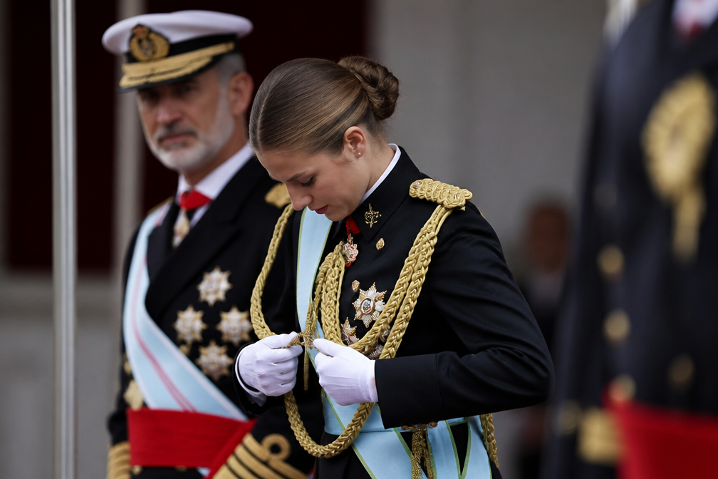 Spaanse prinses Leonor laat Gulden Vlies vallen op nationale feestdag