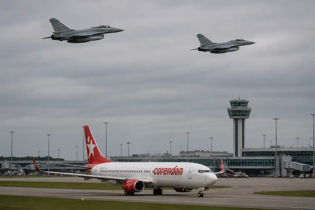 Tikfout piloot Corendon leidt vermoedelijk tot kapingmelding; Duitse jets stijgen op