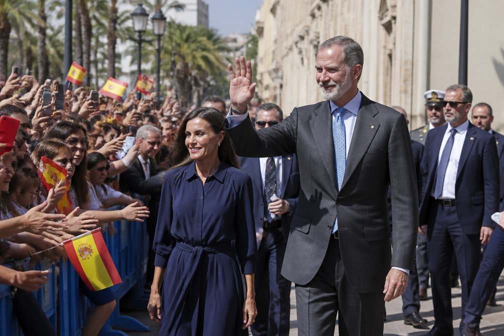 Felipe en Letizia in Melilla door duizenden bezoekers verwelkomd