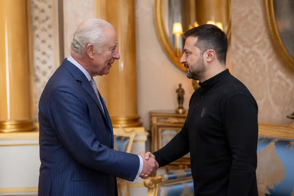 Koning Charles ontvangt Zelensky op Buckingham Palace