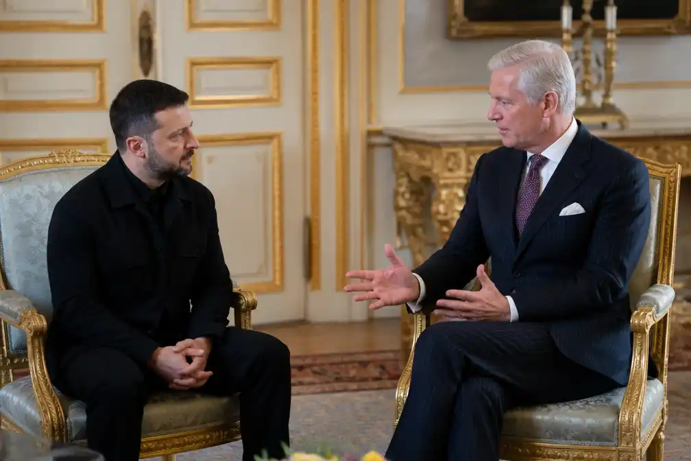 Koning Filip ontvangt Oekraïense president Zelensky op paleis in Brussel