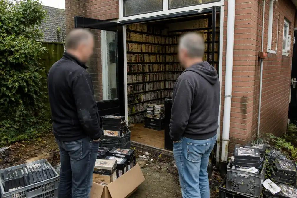 Twee vijftigers kopen huis in Enschede en krijgen 20.000 videobanden erbij