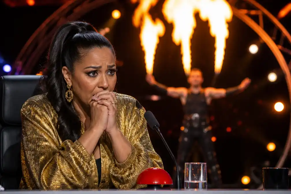 Soundos el Ahmadi doodsbang tijdens vuuract van Pyrogen in Got Talent