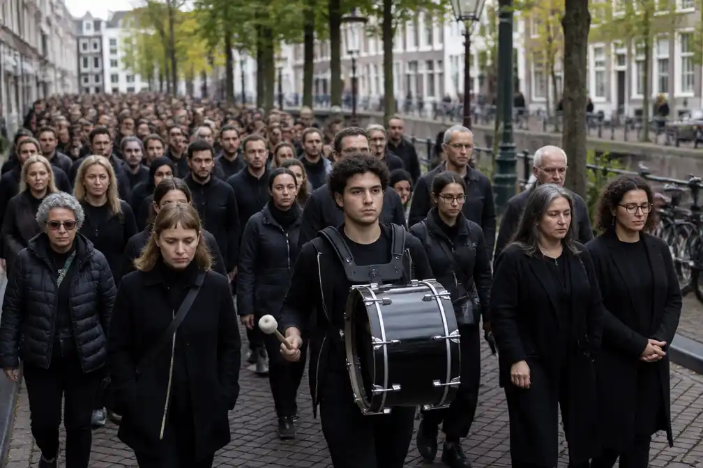Rouwstoet van zo'n vijfhonderd mensen trekt door Utrecht voor Palestijnse kinderen
