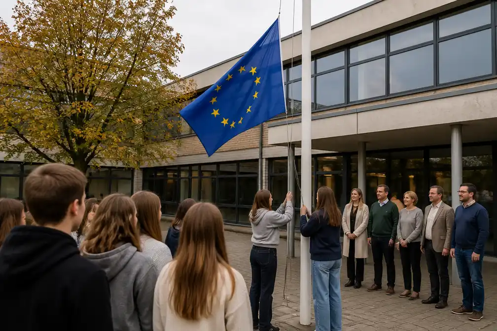 Sint-Cordula hijst Europese vlag: leerlingen en leerkrachten gratis op stage met EU-steun