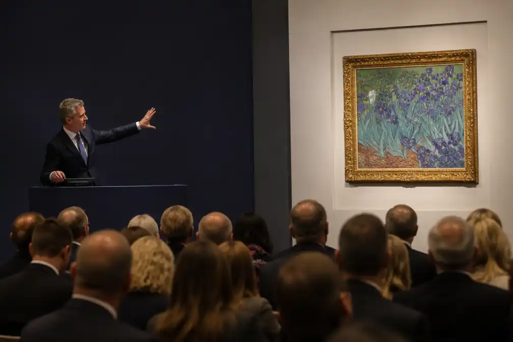 Monet-schilderij 'Iris' brengt 50 miljoen euro op en breekt Frans veilingrecord