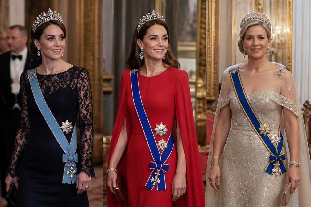 Nieuwe diadeem voor Mary en capejurk voor Catherine bij drie staatsbezoeken