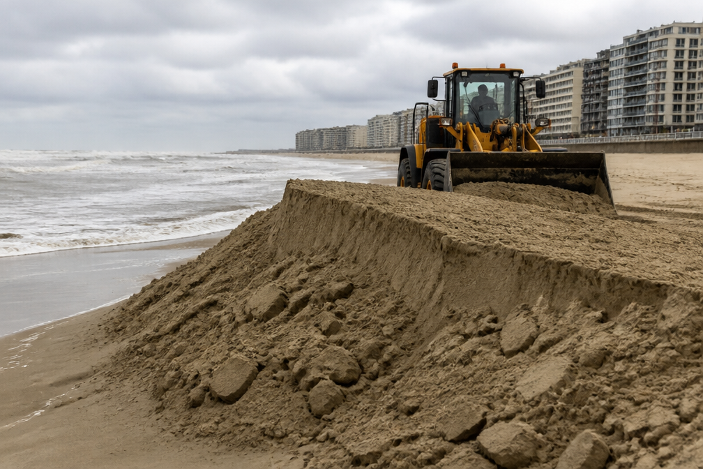 Storm Austen laat zandkliffen tot 1,2 meter hoog achter op strand van Blankenberge