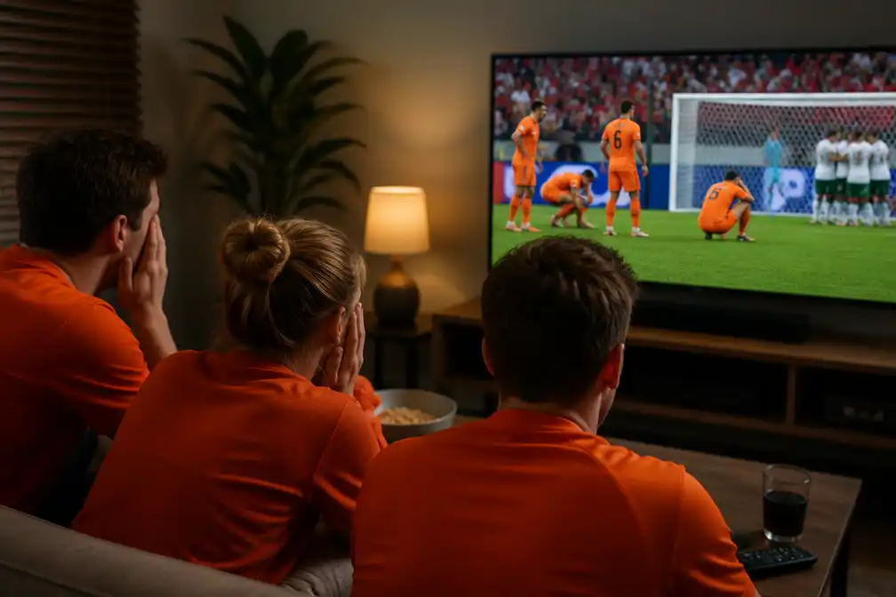 Ruim 1,9 miljoen kijkers zagen Oranje verliezen van Marokko om 3 uur 's nachts