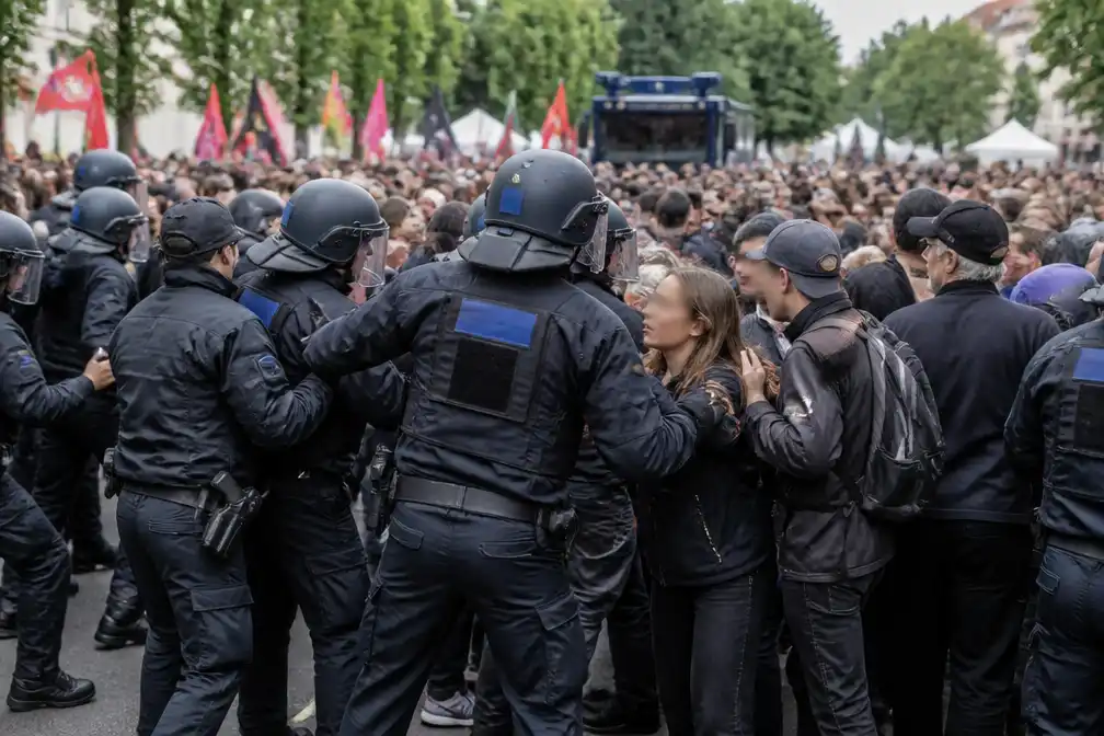Politie grijpt in bij protesten tegen AfD-congres in Erfurt, 50.000 tegendemonstranten