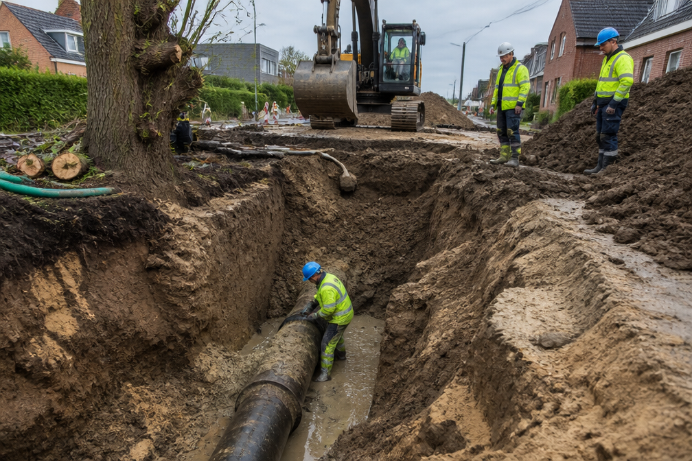 Honderden inwoners van Kortemark en Torhout dag zonder water na leidingbreuk